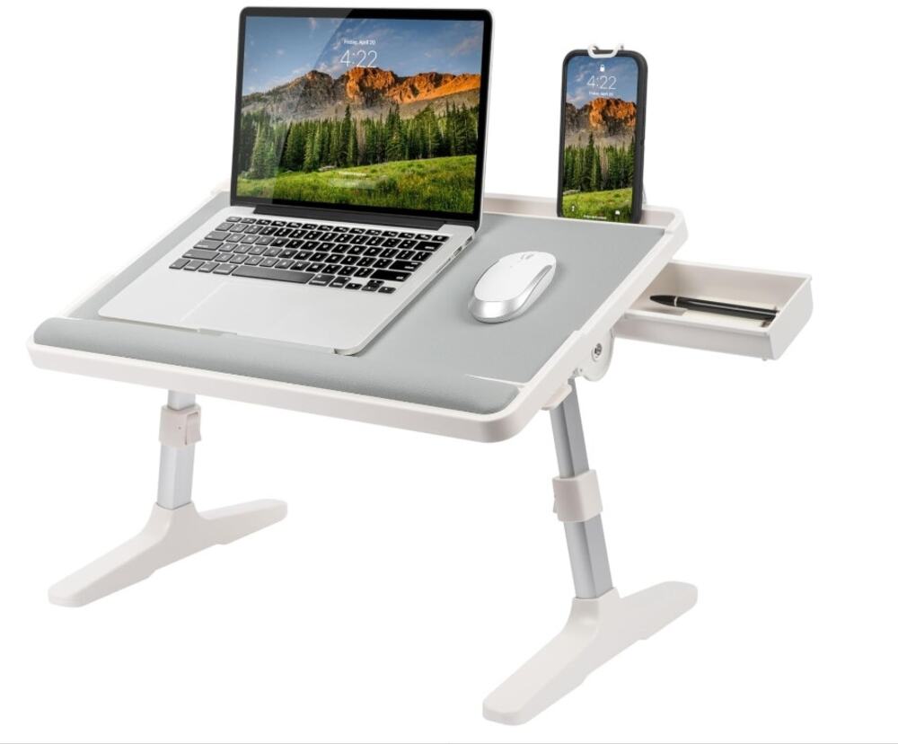 LAPGEAR Easy Tilt Adjustable Laptop Bed Desk Gray Fits Up to 17.3" NEW
